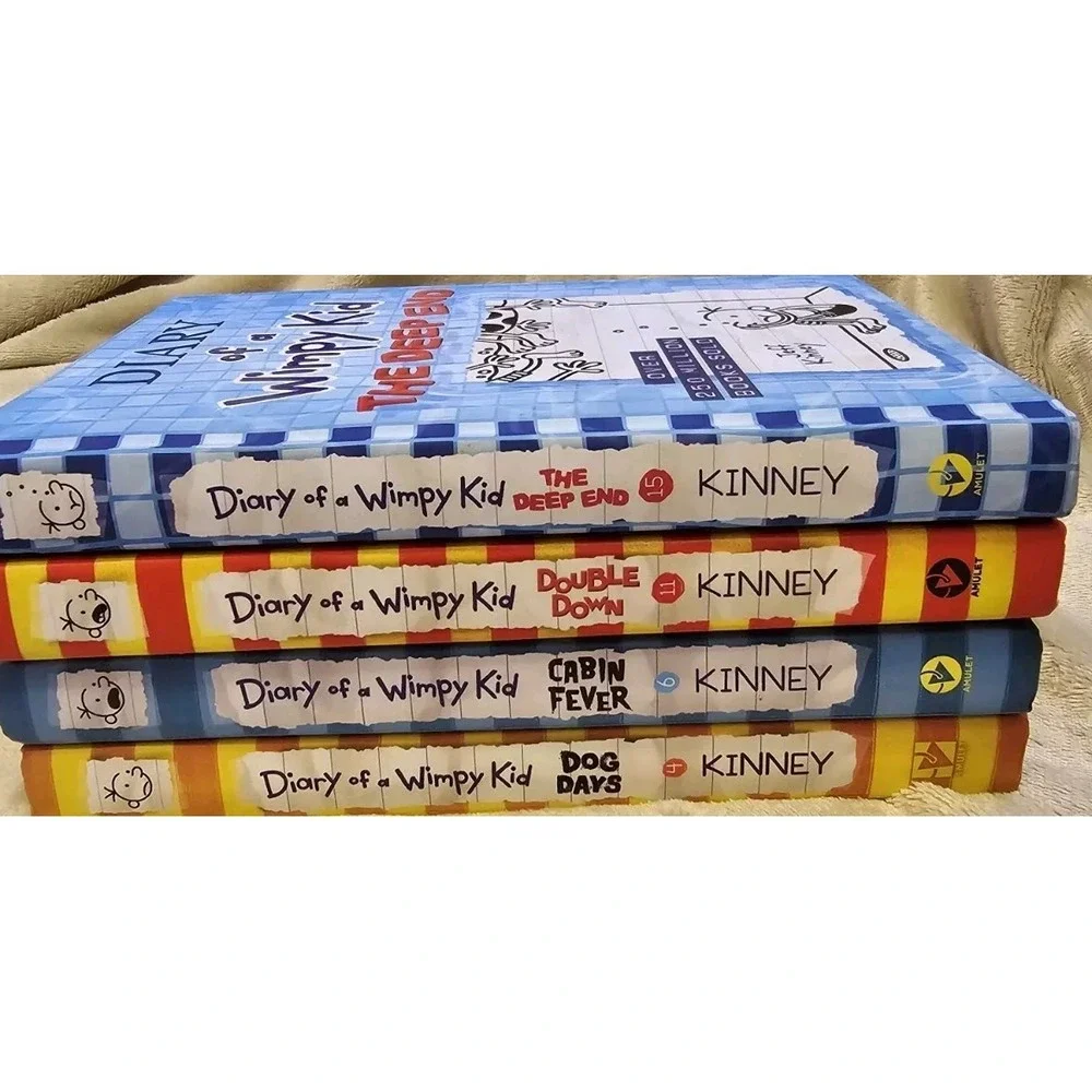 Lot Of 4 Diary Of A Wimpy Kid By Jeff Kinney Very Good Condition